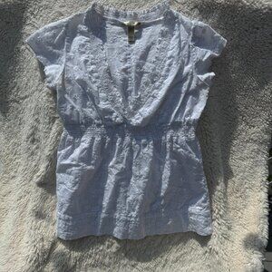 Banana Republic Women's Embroidered V Neck Blouse Small